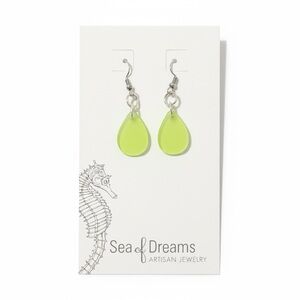Sea of Dreams Green Teardrop Earrings